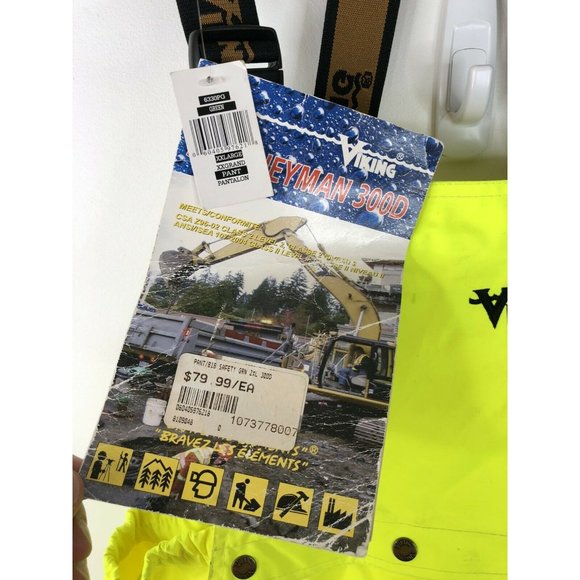 New Viking Journeyman 300D Overalls Bib Pants Hi-Viz Waterproof XXL Yellow - Picture 4 of 6